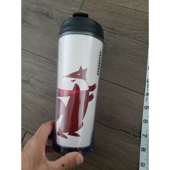 Starbucks Let's Be Merry Red Fox and Bird 16 oz Holiday Travel Tumbler, 2011